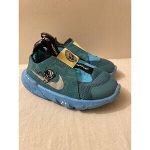 Nike Flex 2 Lil Toddler Size 5C Blue‎ Space Alien No Lace Sneakers